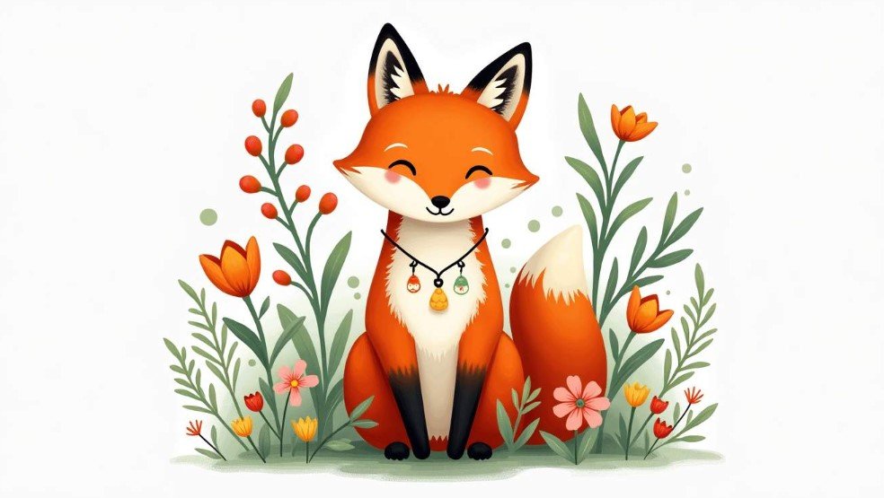 Forest Friend Spring Fox Necklace